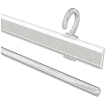 Interdeco Paneelwagen mit Klettband aus Aluminium, kürzbar, Weiß, zum Aufhängen der Schiebevorhänge und Flächenvorhänge an Gardinenstangen 16 bis 20 mm, Typ 1620724, 57 cm