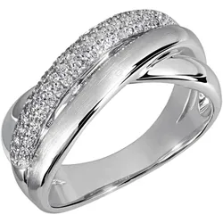 Fingerring »Schmuck Geschenk Silber 925 Silberring blau glitzernd«, mit Zirkonia (synth.), 59042350-58 silberfarben-kristallweiß + kristallweiß