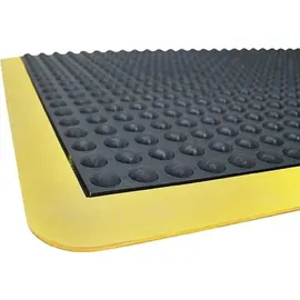 COBA Europe Arbeitsplatzbodenbelag Fertigmatte L900xB600xS14mm schwarz/gelb SBR-Gummi