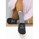 ADELHEID Damen Filzpantoffel 'Chefin' - schwarzer Recyclingfilz - Made in Portugal - im Geschenkkarton geliefert, Farbe:Rabenschwarz, Größe:40/41 - 40/41