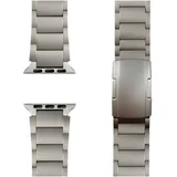 nalia Argon Titan-Armband für Apple Watch Metallarmband gebürstet - Stabil, Rostfrei & Matt, Titan Uhrenarmband, Silber