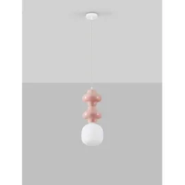 Nova Luce CLIO 3-flg. E14 60 cm Pink/Weiß