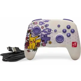 PowerA Enhanced Wireless Controller Switch - Pokémon Blossom, Nintendo Switch, Switch OLED), Gaming Controller, Weiss, Violett