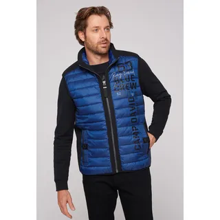 Steppweste CAMP DAVID, Herren, Gr. M, blau, Material Vorderteil + Rückenteil: 100% Polyester, Material Seitenteil + Passe: 94% Polyester, 6% Elasthan, Futter: 100% Polyester, Füllung: 100% Polyester, bedruckt, casual, regular fit normal, Westen, mit elastischem Saumabschluss
