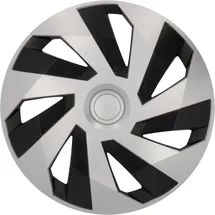 CARTREND Radzierblenden Flow 38 cm (15 Zoll) silber schwarz 4 Stück