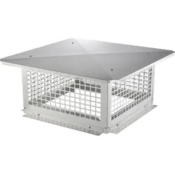 VEVOR Schornsteinabdeckung Edelstahl 304 Kaminhaube 582x582x245mm Kaminabdeckung Vogelschutz Regenhaube Schornsteinhaube 2 Installationsmethode Kaminhut kompatibel mit verschiedenen Schornsteintypen