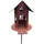 steinfigurenwelt gieben Vogelhaus mit Steg zum Beleuchten H21cm + Stab Gartenstecker Edelrost Gartendeko Metall Rost