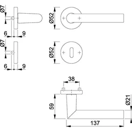 HOPPE Rosettengarnitur F1 grau 1400/42KV/42KVS