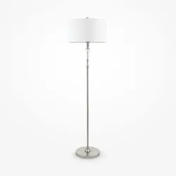 Licht-Erlebnisse Stehleuchte ALINA Nickel Weiß Glas Metall Stoff LE116284
