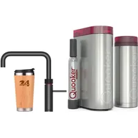 »QUOOKER FUSION SQUARE Festauslauf Schwarz VAQ PRO3 mit CUBE 2 *Der Wasserhahn, der alles kann! (3FSBLKCUBE)« (2-St) 100°C Kochendwasserhahn mit... - Schwarz