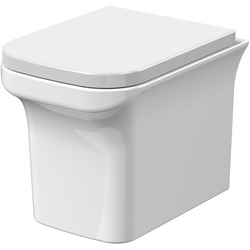Hänge-WC eckig, aus strapazierfähigem Kristallporzellan mit Absenkautomatik - Hudson Reed
