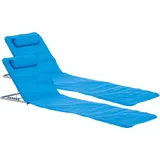 [en.casa] Cellorigo Strandliege 160 x 49 x 49 cm Blau