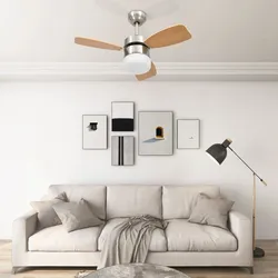 Deckenventilator mit Licht und Fernbedienung 76 cm Hellbraun