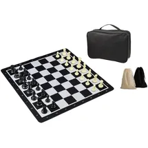 Philos Schachset, rollbar, Feld 55 mm, mit Kunstofffiguren und Tragetasche