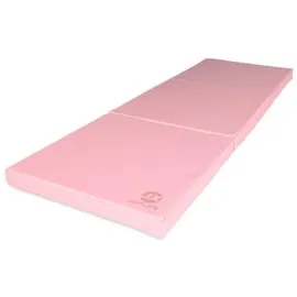 JEFlex - Pinke klappbare Weichbodenmatte & Turnmatte 180 x 60 x 6 cm MADE IN GERMANY/faltbare Gymnastikmatte/platzsparende Fitnessmatte & faltbare Yogamatte/dicke Sportmatte für Kinderzimmer
