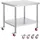 Vevor Arbeitstisch 91 x 76 x 82 cm Edelstahl Catering Arbeitstisch etwa 160 kg für Belastbarkeit Lebensmittel Zubereitungstisch Gewerbliche Arbeitstisch für Küche Bar Restaurantar 4 verstellbare Füße