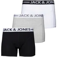 JACK & JONES Sense black/white/grey melange M 3er Pack