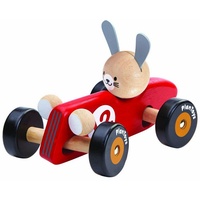 PlanToys Holz-Rennauto Hase in rot
