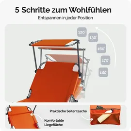 CASARIA Sonnenliege 190 x 60 x 30 cm Orange