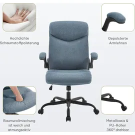 EUGAD Bürostuhl Chefsessel Polyamid Blau