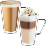 LuxusKollektion Latte-Macchiato-Glas Doppelwandige Latte Macchiato Gläser Set 450ml Borosilikatglas 2er