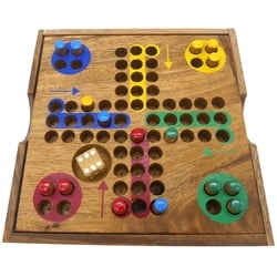 DILEMMA MINI - Ludo Würfelspiel aus Holz Brettspiel Holzfiguren SET