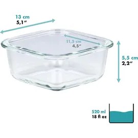 cp creative products Frischhaltedosen Set 6-teilig quadratisch 520 ml