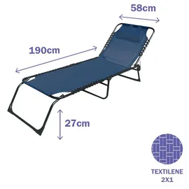 marbueno summer Marbueno Sonnenliege 190 x 58 x 27 cm Blau