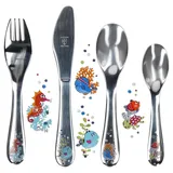 JUSTINUS 4tlg Justinus Meerestiere Kinder-Besteck-Set – 110-200