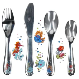 JUSTINUS 4tlg Justinus Meerestiere Kinder-Besteck-Set – 110-200
