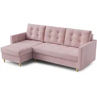 Ecksofa “DIVO” mit Schlaffunktion und Bettkasten - Sofa Bettsofa Couch L form 3 Sitzer Schlafsofa Schlafcouch - Eckcouch Möbel für Wohnzimmer 224 x 144 x 95 cm. Sofabett - Liegefläche: 202 x 140 cm