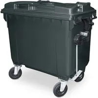 BRB-Lagertechnik Müllcontainer/MGB 660 Liter, grau, EN 840-6, BxTxH 1360