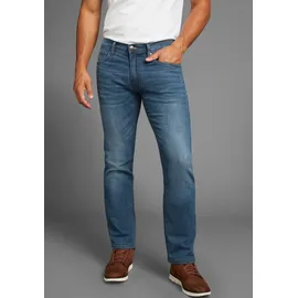Arizona Stretch-Jeans ARIZONA, Herren, Gr. 31, Länge 32, blauus, Denim/Jeans, Obermaterial: 98% Baumwolle, 2% Elasthan, unifarben, Basic, straight fit lang, Jeans, gerade Beinform, niedrige Leibhöhe, mit Gürtelschlaufen