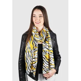 HARPA Modeschal "DORINA", Damen, gelb (gelb, schwarz), 50% Viskose, 50% Baumwolle, gestreift, mehrfarbig, Modetücher, in schöner Streifenoptik