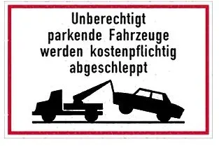 Schild Parkverbot Alu mit Bild