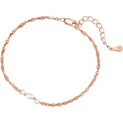 Hey Happiness Filigranes Perlenarmband mit Süßwasserperlen, 925 Silber Rosegold Damen 