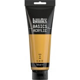 Liquitex Basics Acrylfarbe, monopigmentierte Künstlerpigmente, lichtecht, mittlere Viskosität, Archivqualität, seidenglänzender Finish, 250ml Tube - Gold