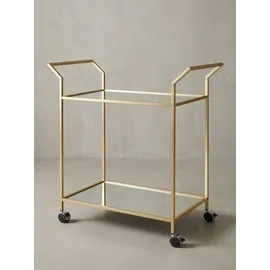 KADIMA DESIGN Servierwagen in Gold, Verspiegelte Ablageflächen. | KADIMA DESIGN