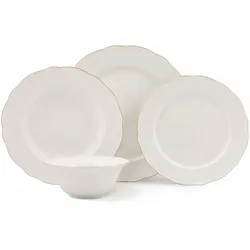 Heritage, Kütahya Porselen,(24 Stücke), Abendessen , Weiß,Gold, 100% Porzellan