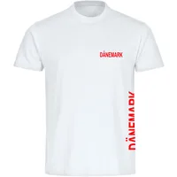 Multifanshop Herren T-Shirt - Dänemark - Brust & Seite