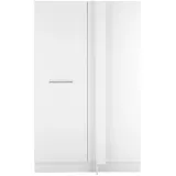 laundreezy Mehrzweckschrank, weiß Metall, 2 Fächer, 100x162x68 cm, Made in EU, erweiterbar, stehend, Waschküche, Mehrzweckschränke