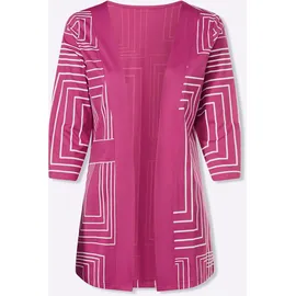 Classic Basics Shirtjacke in Magenta-Ecru-bedruckt 42