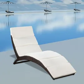 vidaXL Sonnenliege 162 x 64 x 86 cm braun/cremeweiß klappbar