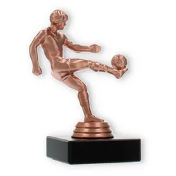 Pokal Kunststofffigur Fußballspieler bronze auf schwarzem Marmorsockel 13,0cm
