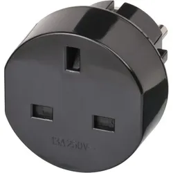 Reisestecker für Euro Steckdose und England Stecker, schwarz