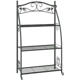 vidaXL Blumenregal Schwarz 56x30x96 cm Stahl