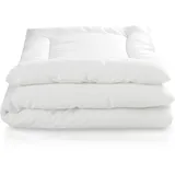 Julius Zöllner Ganzjahresbettdecke + Kopfkissen Hygienika, 2-tlg, Hergestellt in Deutschland, Füllung: DACRON Hollofil® von DuPont, Bezug: 65% Polyester, 35% Baumwolle, Decke mit Kissen, Decke 100x135cm, Kissen 40x60cm und weitere Größen weiß