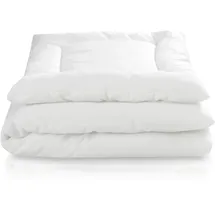 Julius Zöllner Ganzjahresbettdecke + Kopfkissen Hygienika, 2-tlg, Hergestellt in Deutschland, Füllung: DACRON Hollofil® von DuPont, Bezug: 65% Polyester, 35% Baumwolle, Decke mit Kissen, Decke 100x135cm, Kissen 40x60cm und weitere Größen weiß