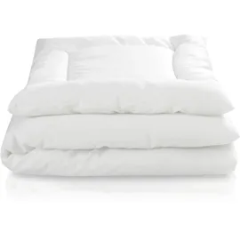 Julius Zöllner Ganzjahresbettdecke + Kopfkissen Hygienika, 2-tlg, Hergestellt in Deutschland, Füllung: DACRON Hollofil® von DuPont, Bezug: 65% Polyester, 35% Baumwolle, Decke mit Kissen, Decke 100x135cm, Kissen 40x60cm und weitere Größen weiß