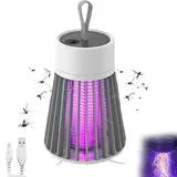 Mozzguard Mosquito Zapper, 2024 New Zaptek Mosquitoes Zapper mit UV-Lampe, Tragbarer Mozz Guard Mosquito Zapper, USB Wiederaufladbare Insektenlampe mit 2000mAh Akku Mückenlampe (Grau)